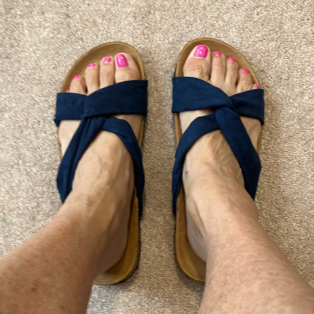 Slip ons navy blue